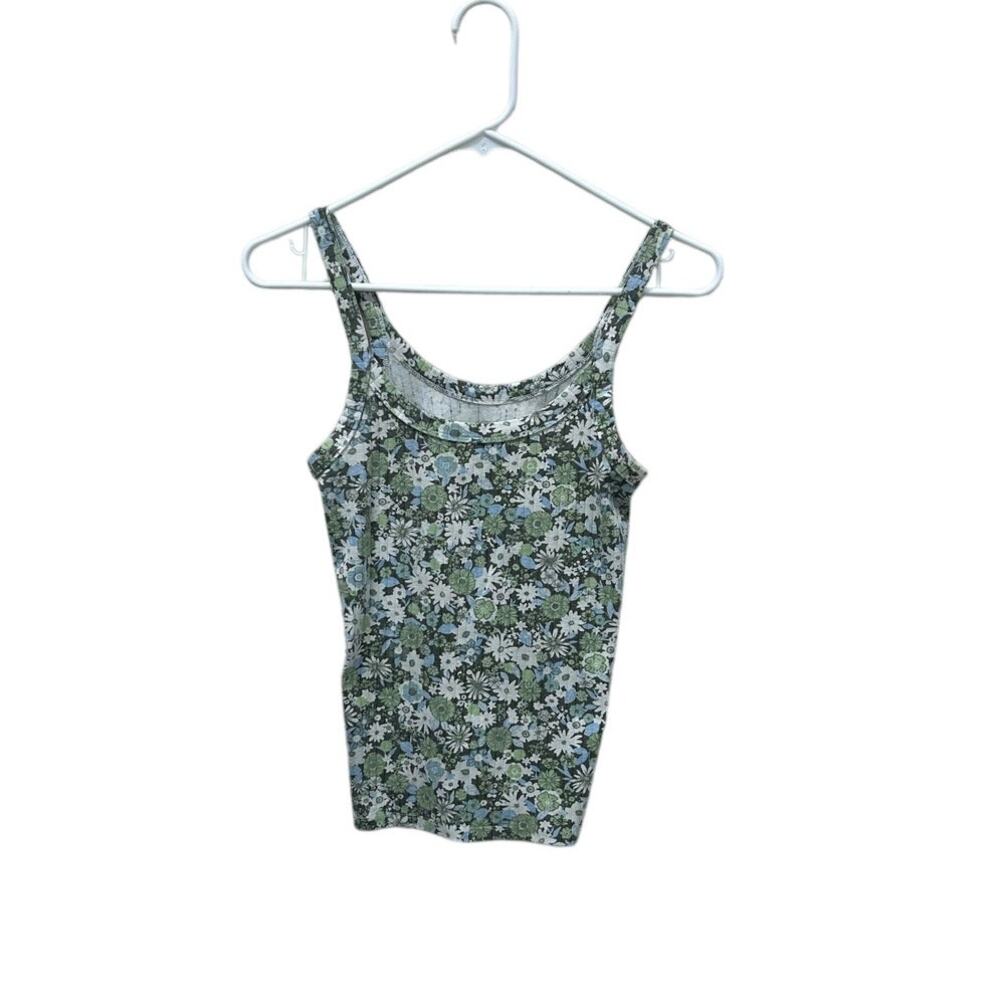 Aerie Green Floral Tank size S